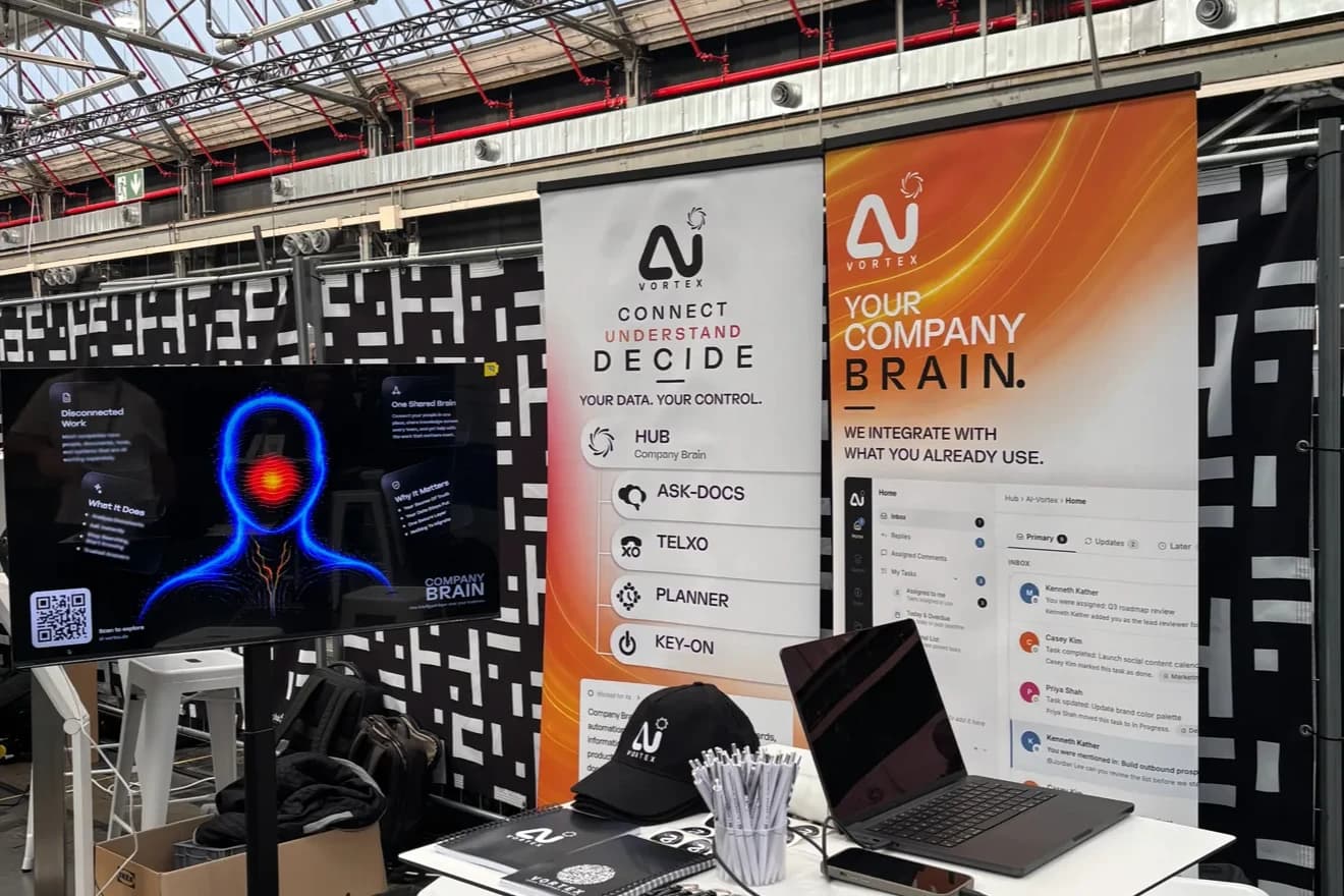 AI-VORTEX booth at Future Tech Fest 2026, Areal Böhler, Düsseldorf